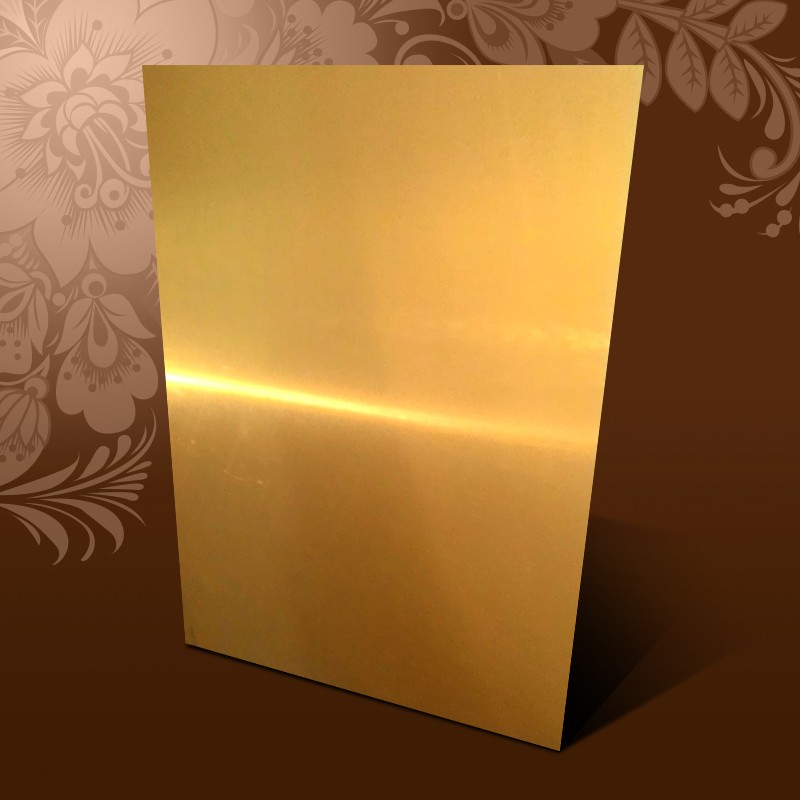 Пластина металлическая 200х300*0,5 мм Золото глянец 